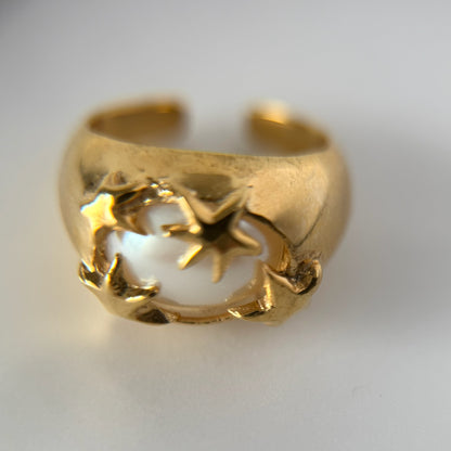 [ vintage pearl ] twinkle ring gold