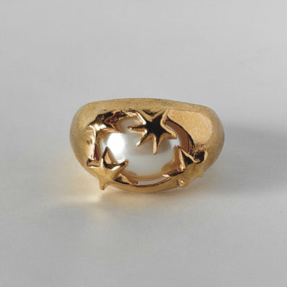 [ vintage pearl ] twinkle ring gold