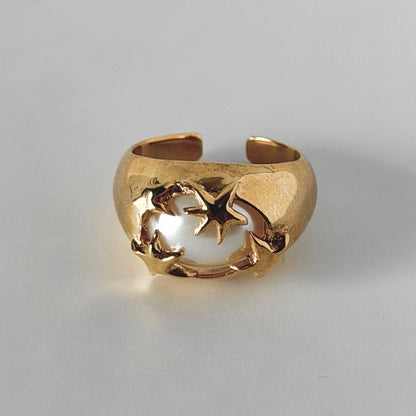 [ vintage pearl ] twinkle ring gold