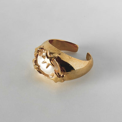 [ vintage pearl ] twinkle ring gold