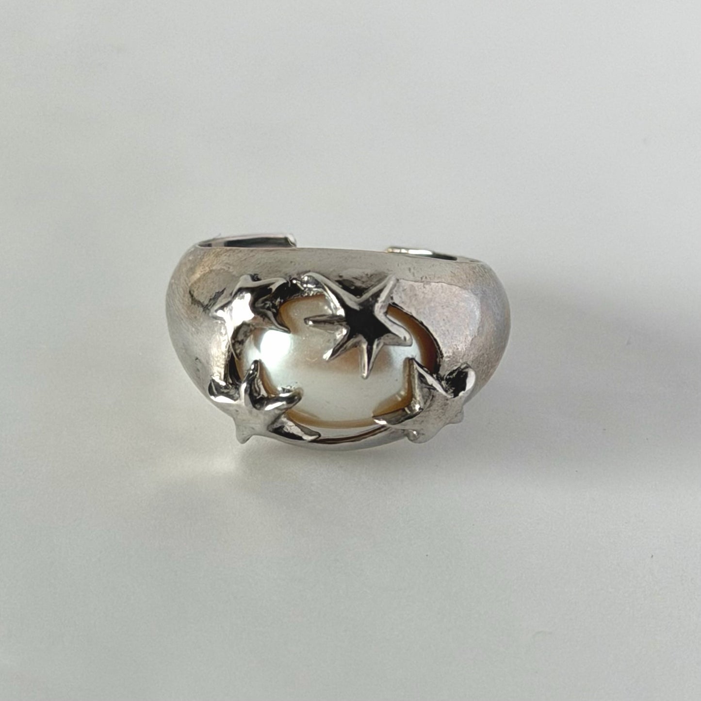 [ vintage pearl ] twinkle ring silver