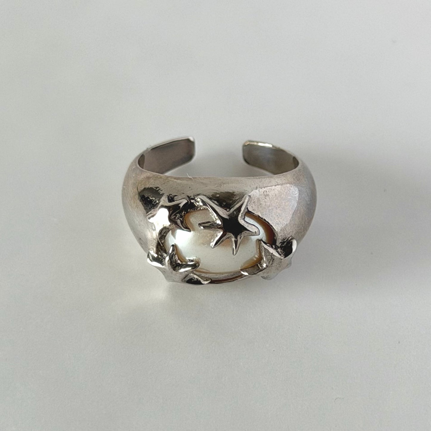 [ vintage pearl ] twinkle ring silver