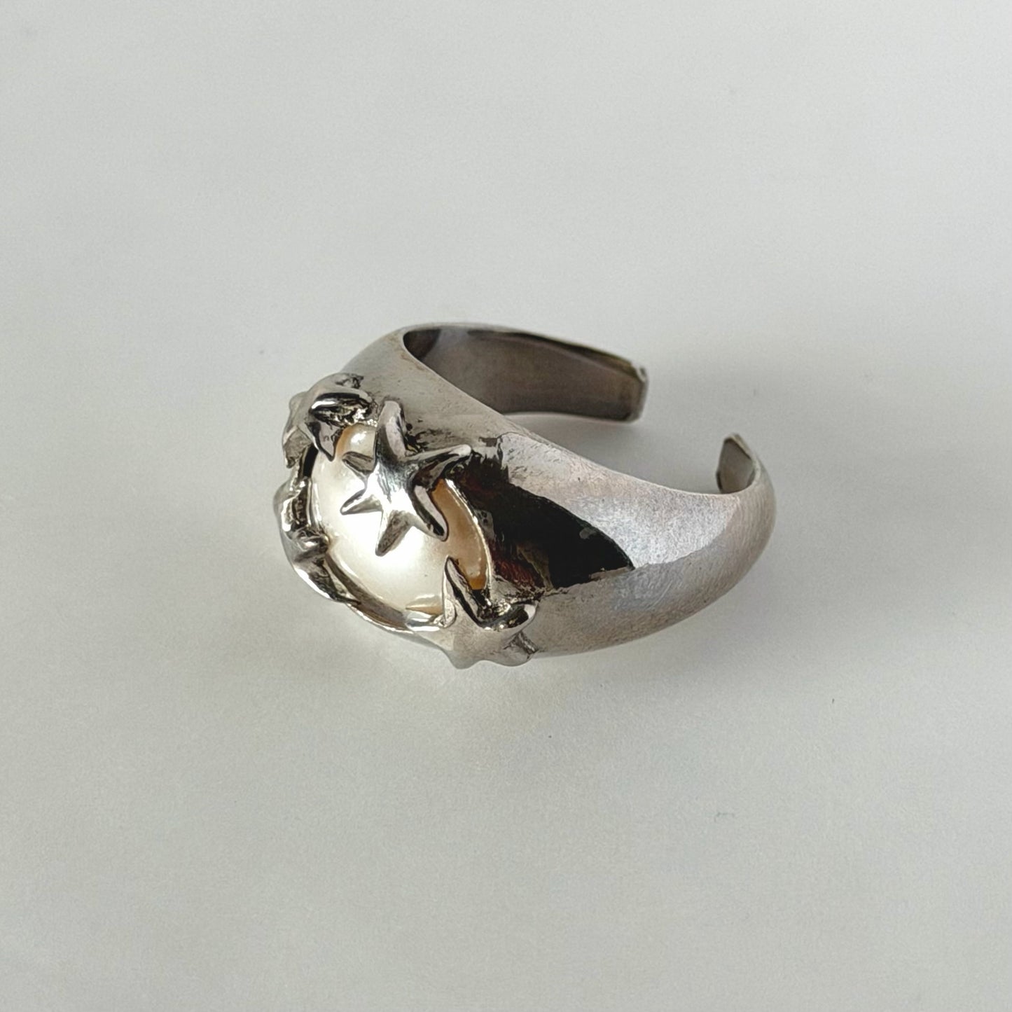 [ vintage pearl ] twinkle ring silver