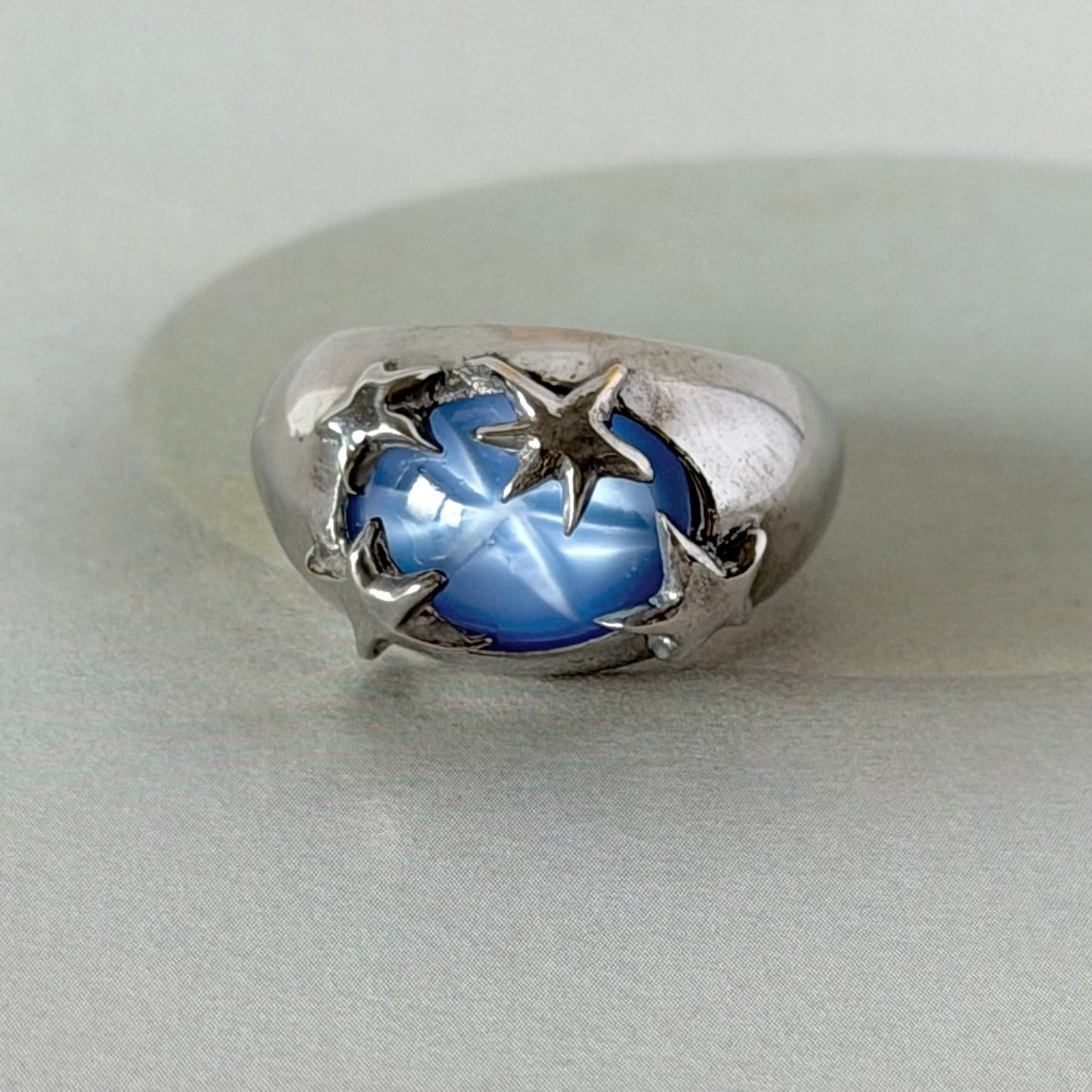 [ star blue ] twinkle ring silver