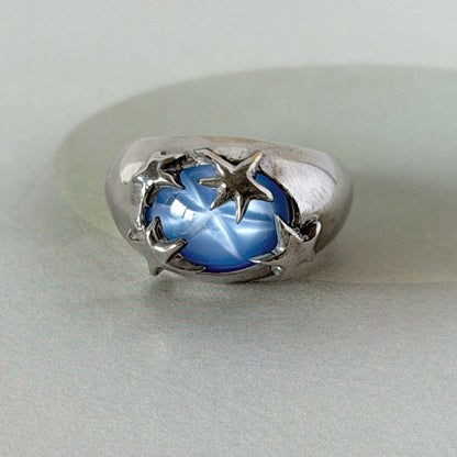 [ star blue ] twinkle ring silver