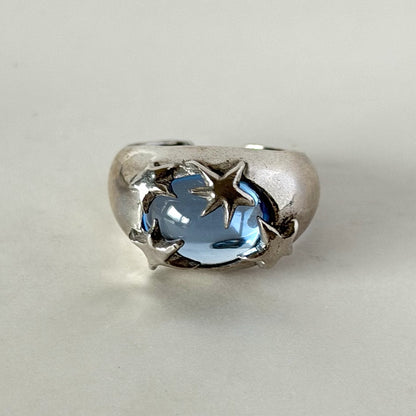 [ aqua ] twinkle ring silver