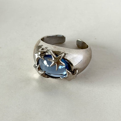 [ aqua ] twinkle ring silver
