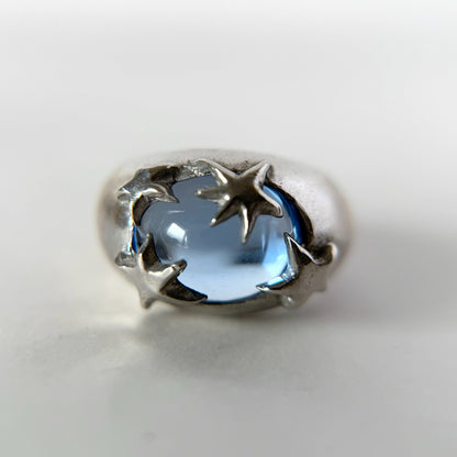 [ aqua ] twinkle ring silver
