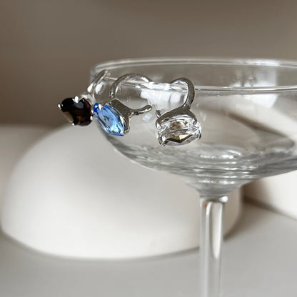 [ frozen glass ] GEM ear cuff silver [ free size ]