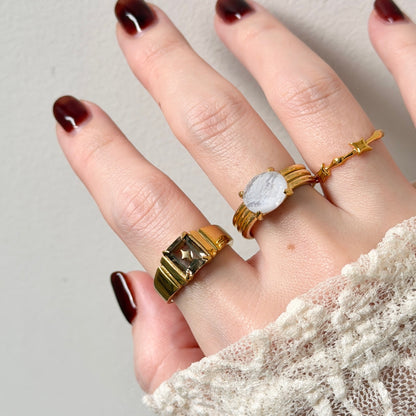 [ smoky quartz ] telescope gold