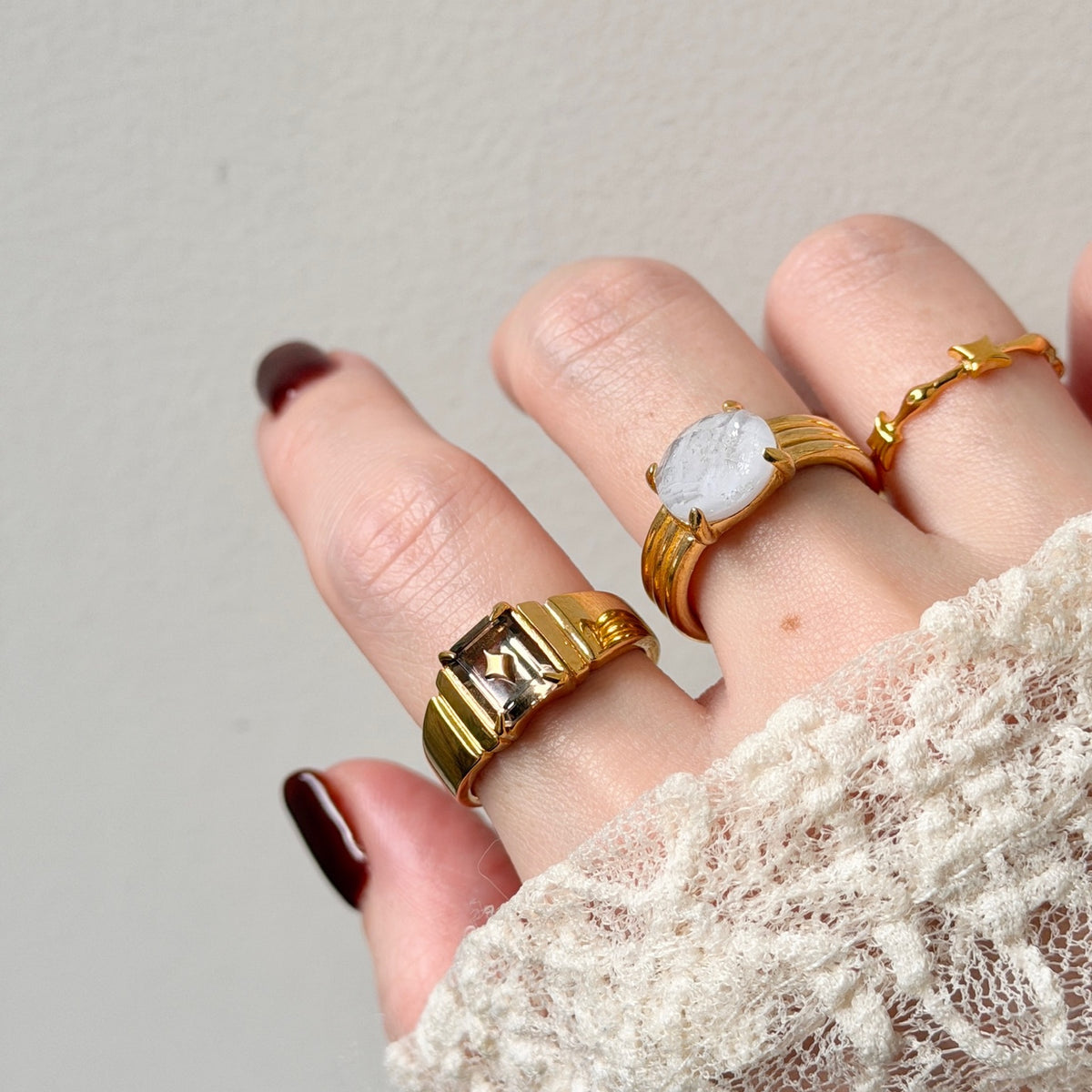 [ smoky quartz ] telescope gold