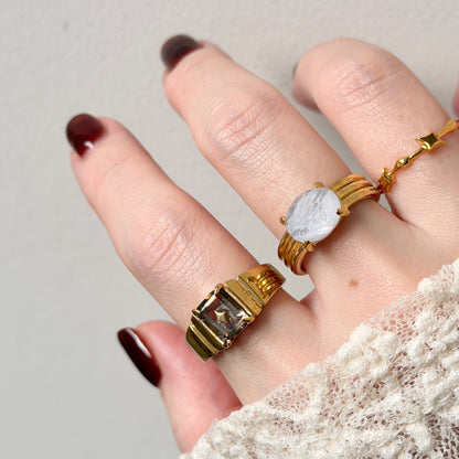 [ smoky quartz ] telescope gold