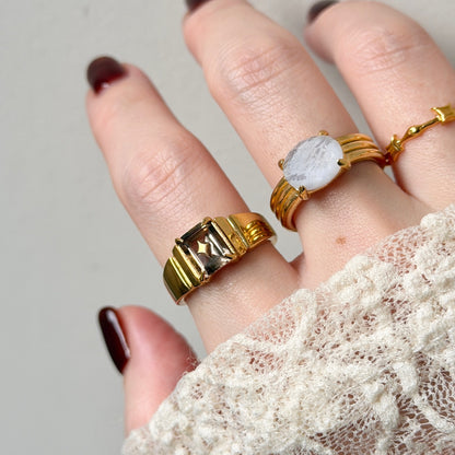 [ smoky quartz ] telescope gold