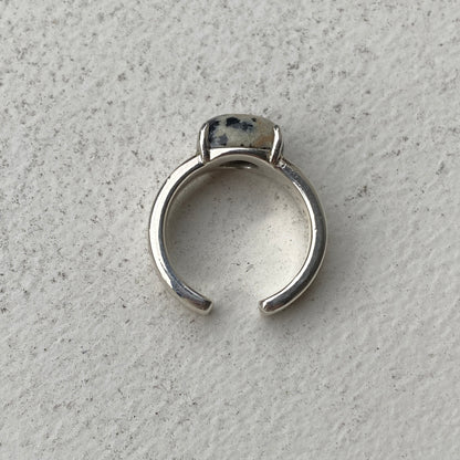[ dalmatian jasper ]  trois silver