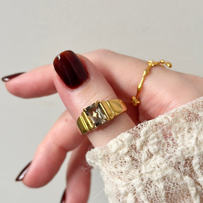[ smoky quartz ] telescope gold