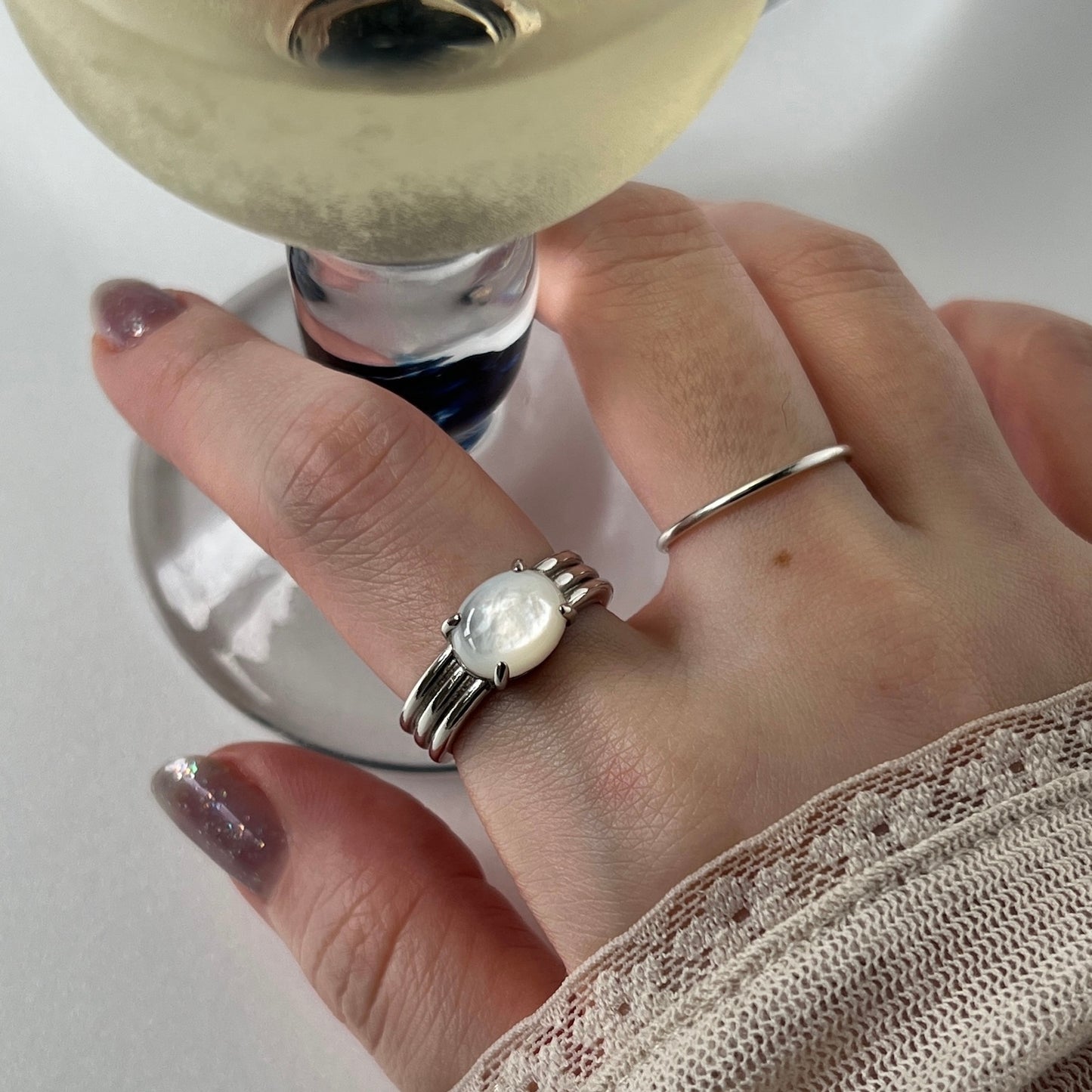 [ white shell ] trois silver