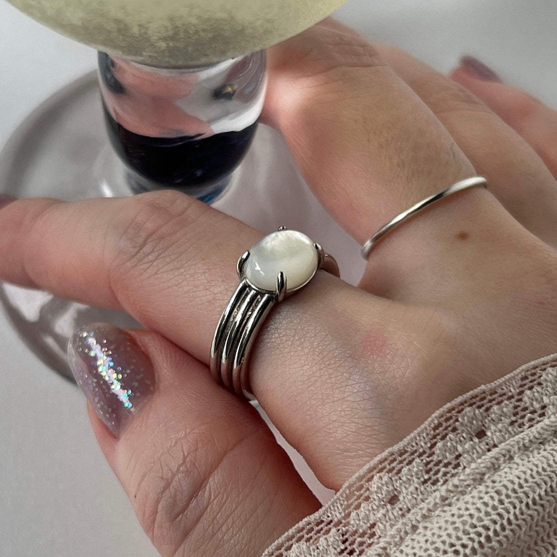 [ white shell ] trois silver