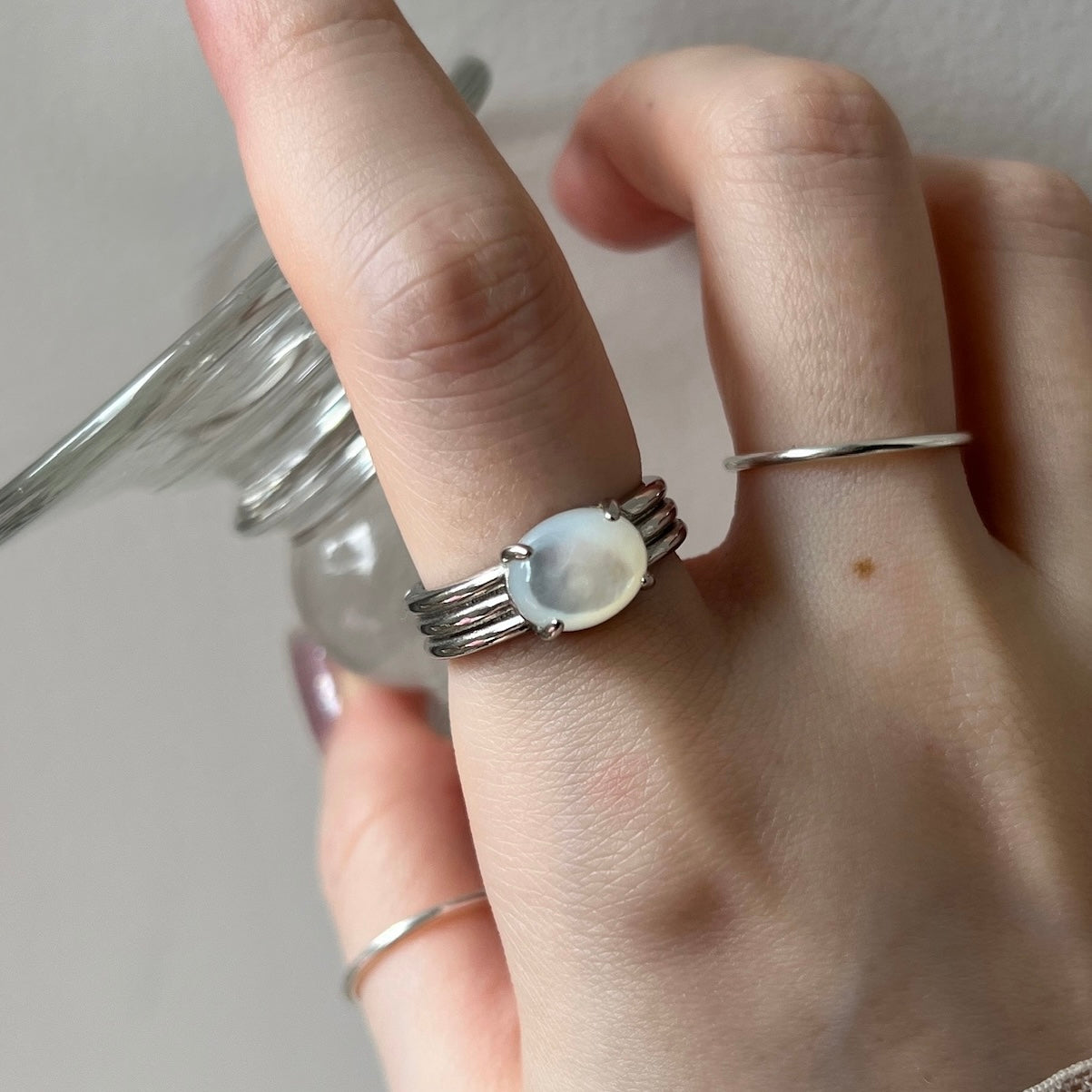 [ white shell ] trois silver