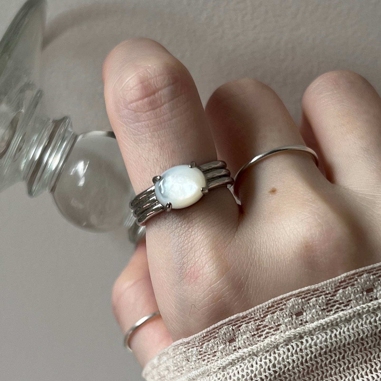 [ white shell ] trois silver