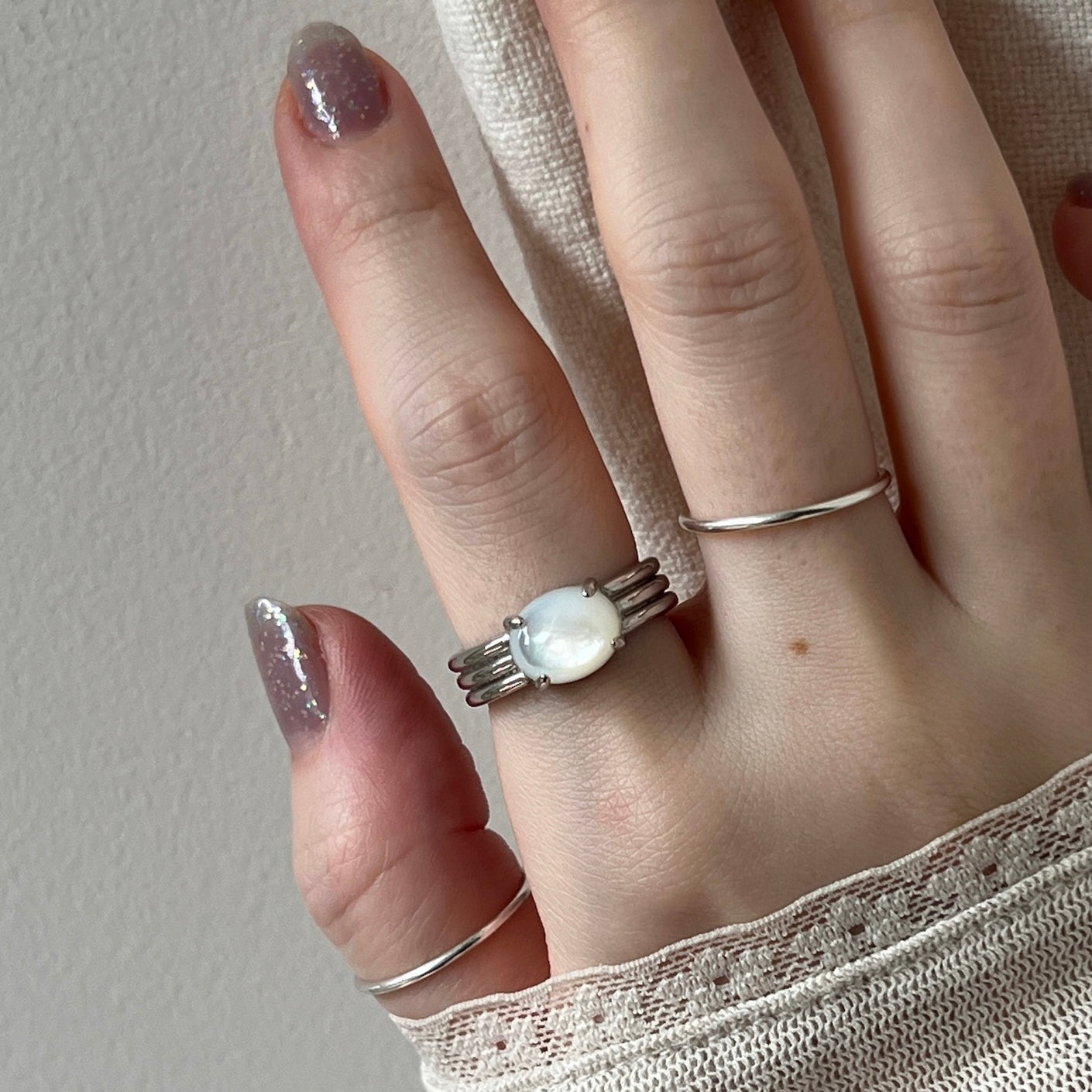 [ white shell ] trois silver