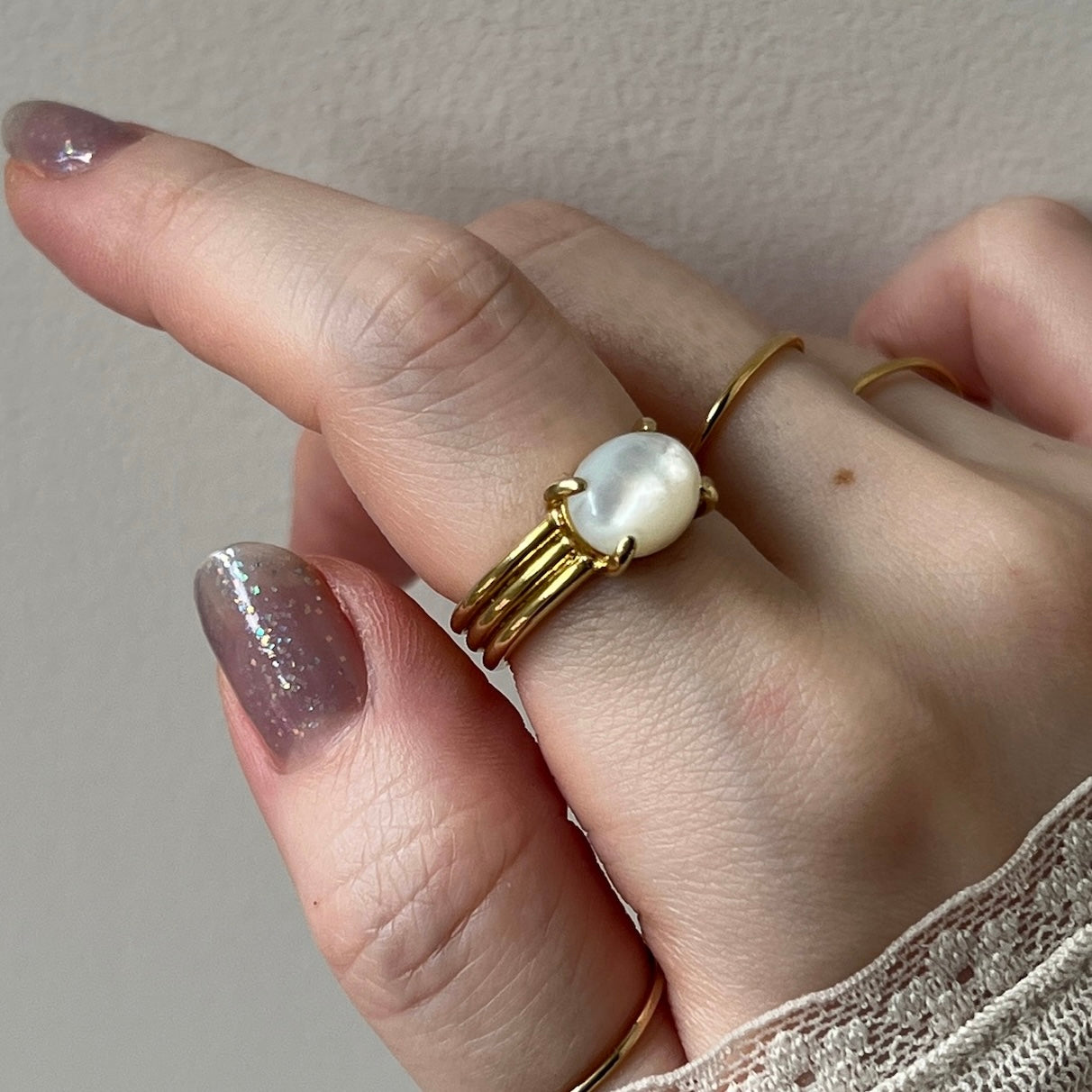 [ white shell ] trois gold