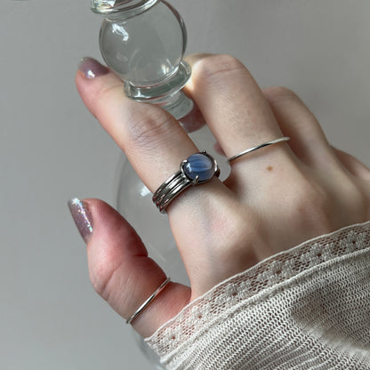 [ pink × blue glass stone ] trois silver