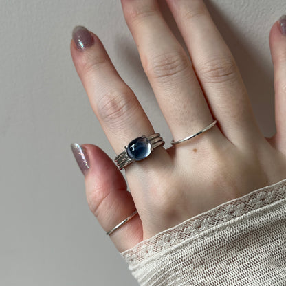 [ pink × blue glass stone ] trois silver