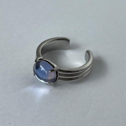 [ pink × blue glass stone ] trois silver