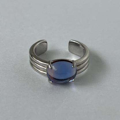 [ pink × blue glass stone ] trois silver