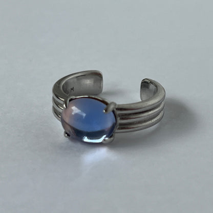 [ pink × blue glass stone ] trois silver