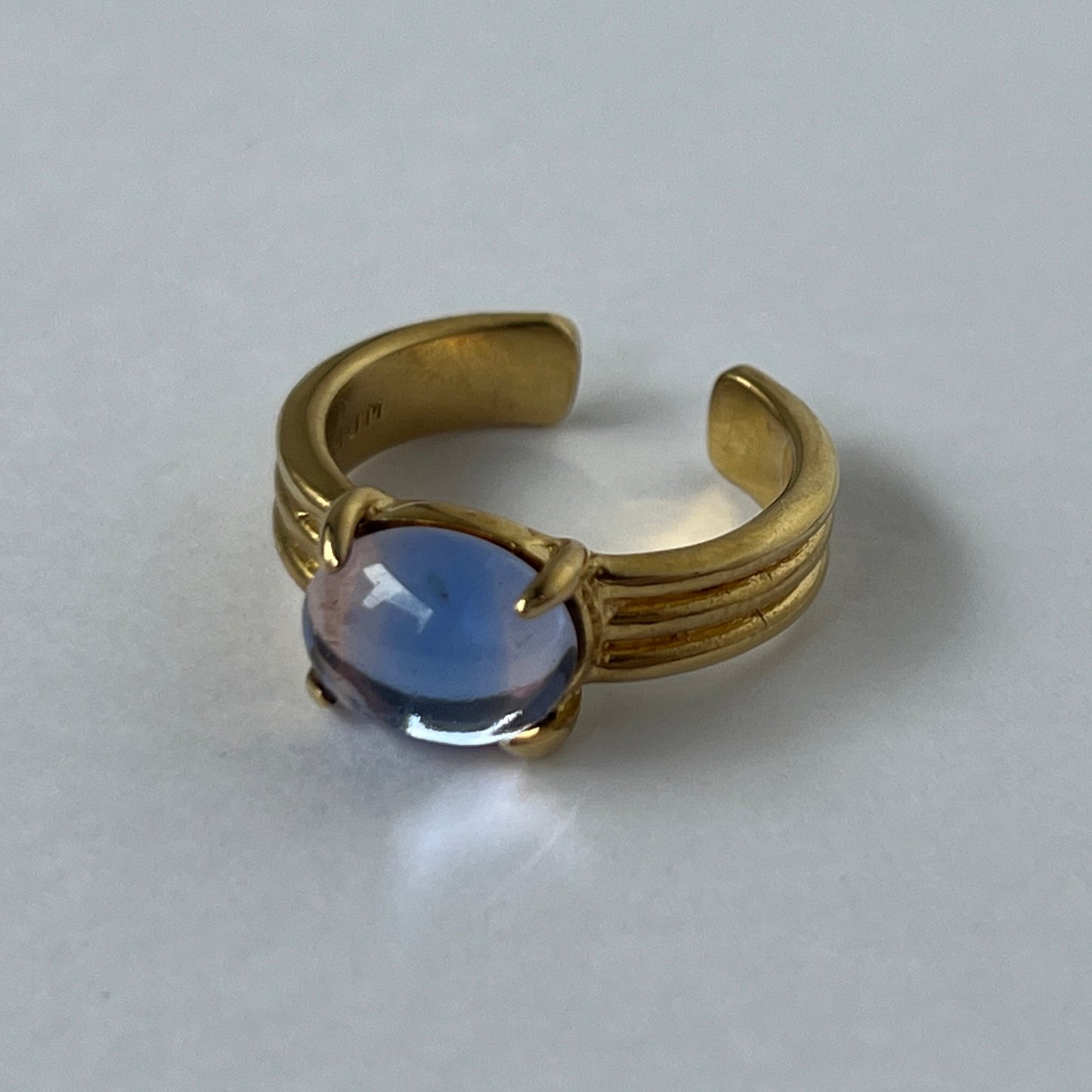 [ pink × blue glass stone ] trois gold