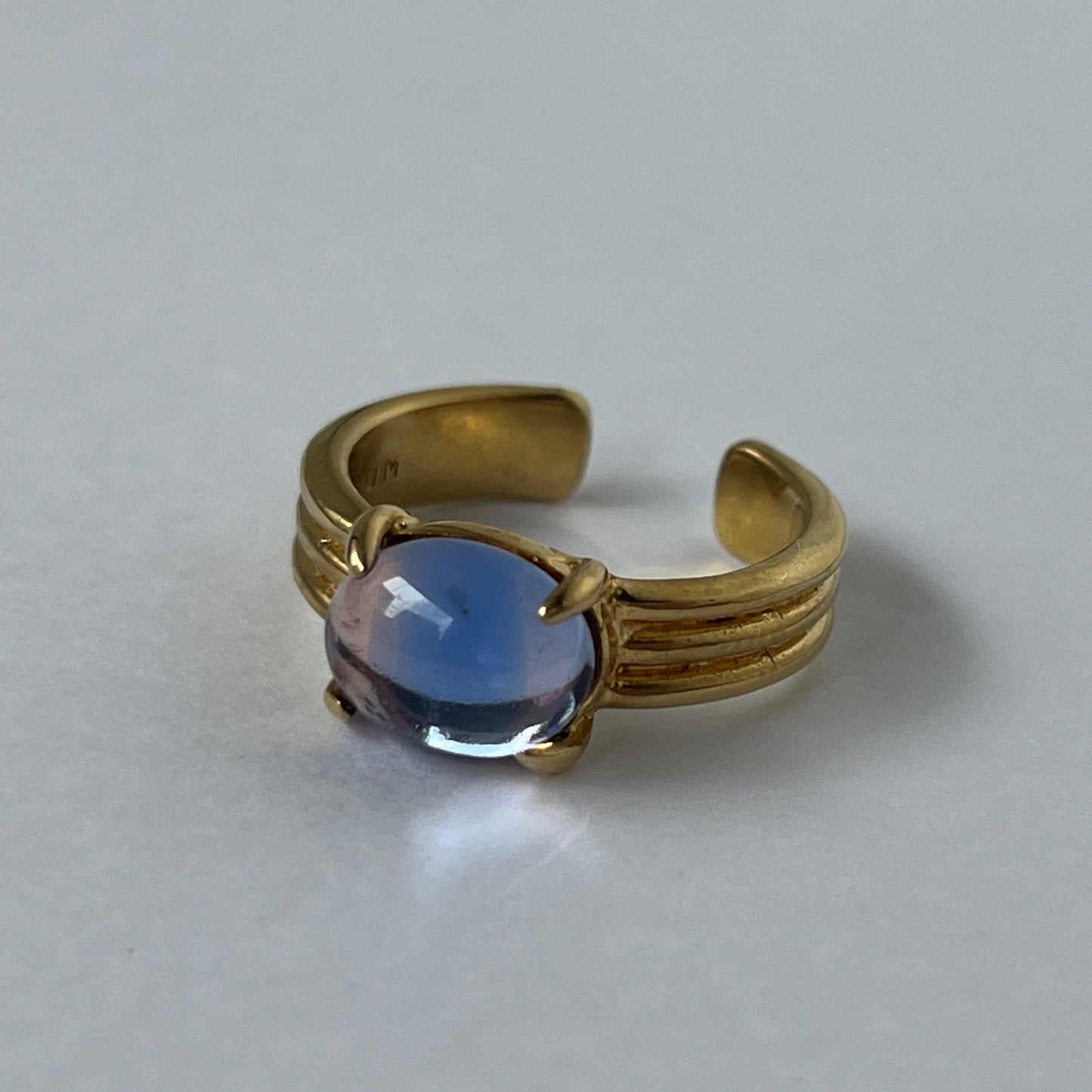 [ pink × blue glass stone ] trois gold