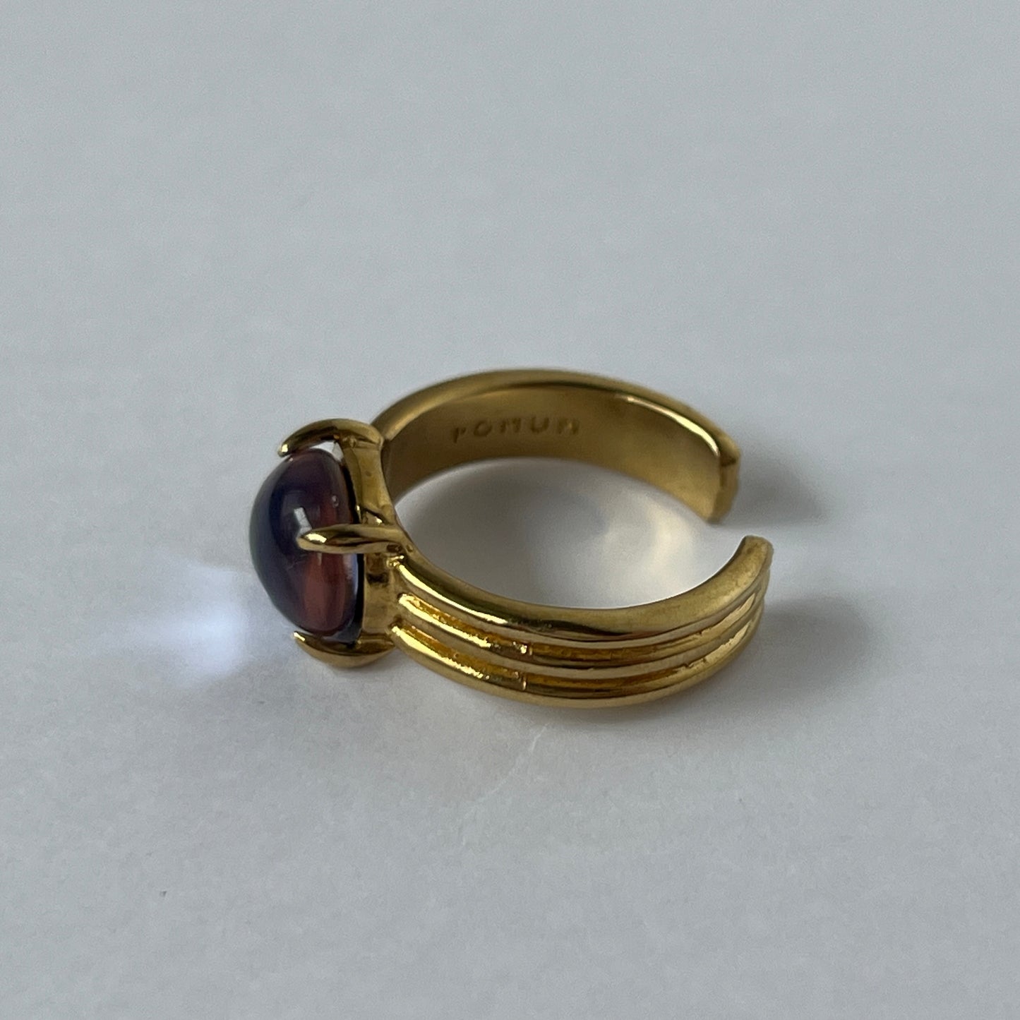 [ pink × blue glass stone ] trois gold