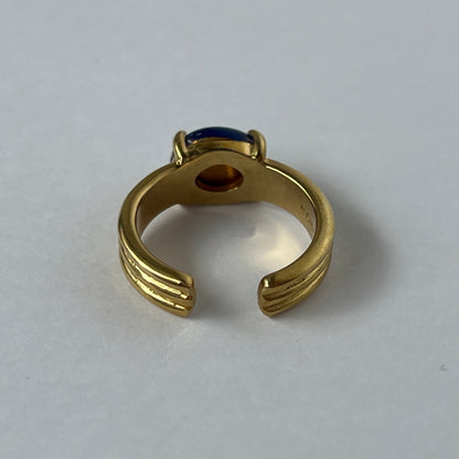 [ pink × blue glass stone ] trois gold