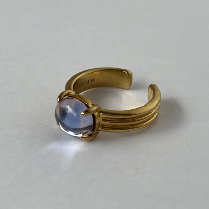 [ pink × blue glass stone ] trois gold