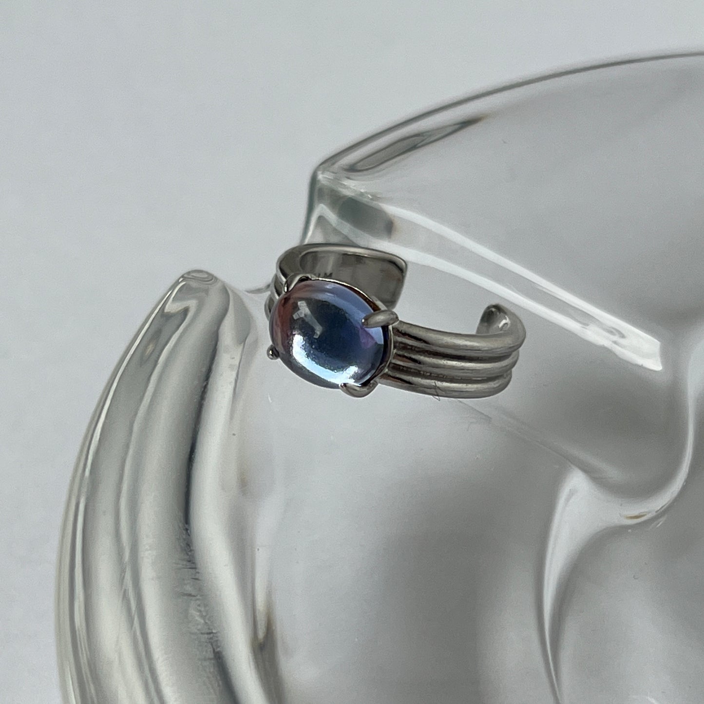 [ pink × blue glass stone ] trois silver