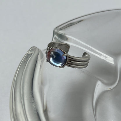 [ pink × blue glass stone ] trois silver