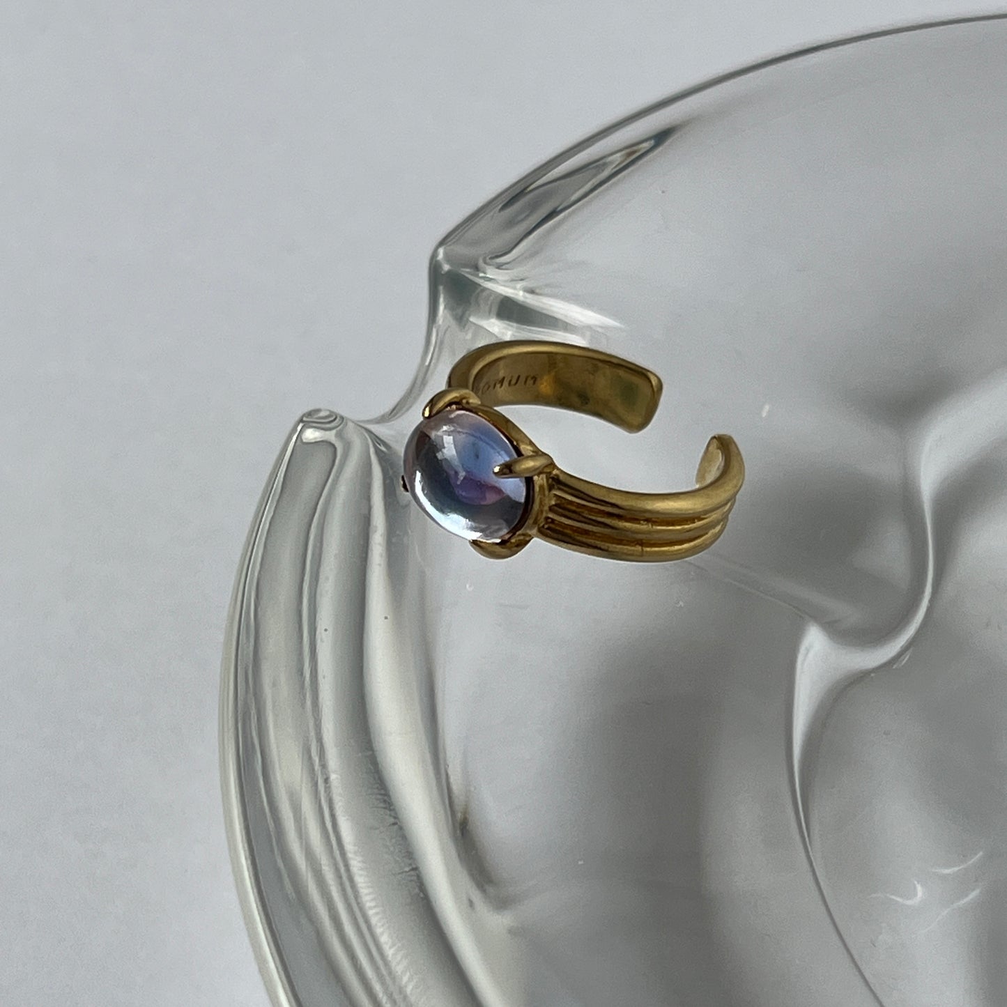[ pink × blue glass stone ] trois gold
