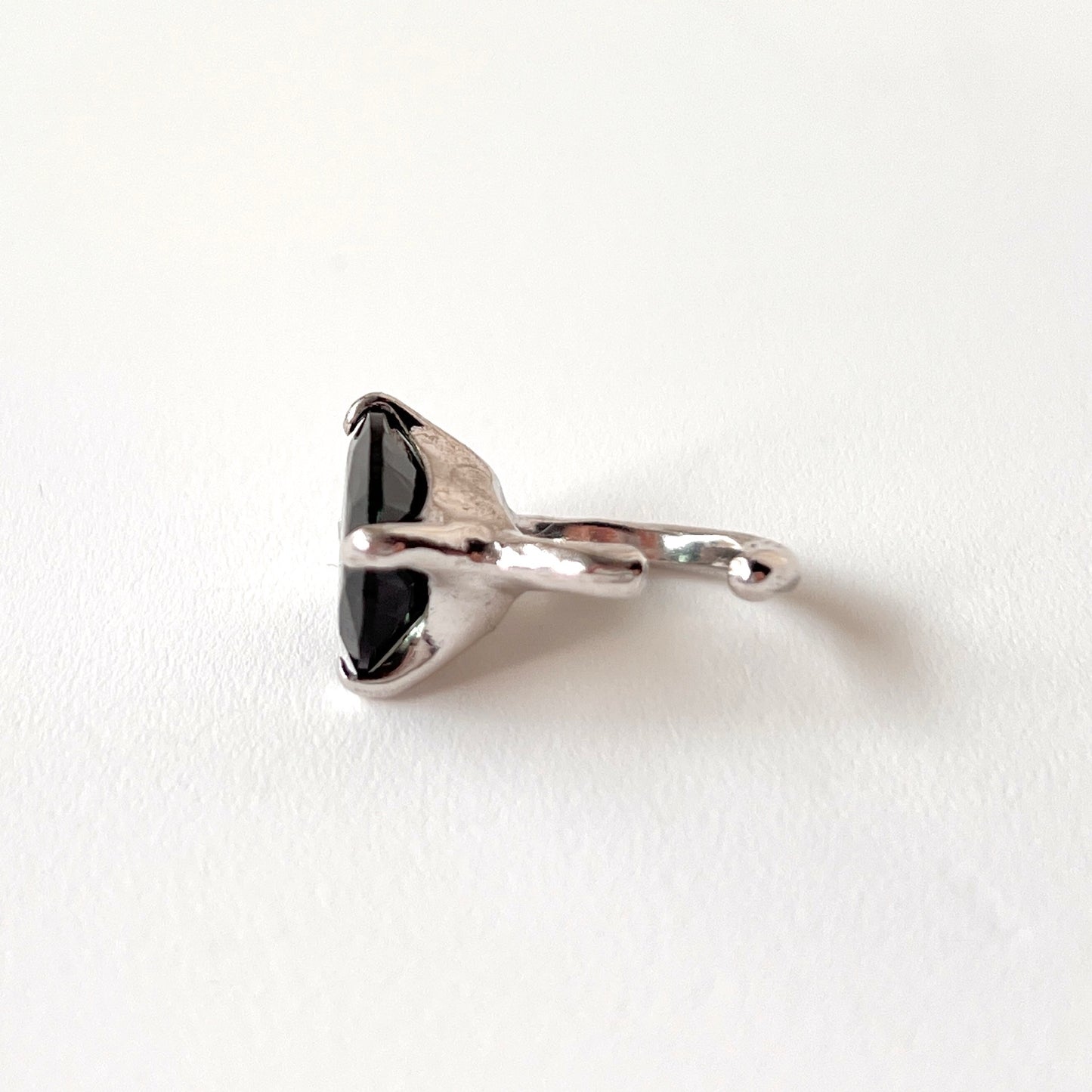 [ moss green glass ] GEM ear cuff silver