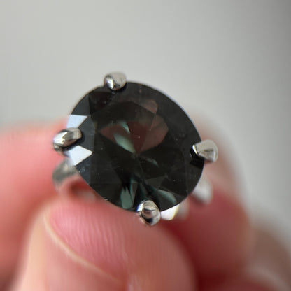 [ moss green glass ] GEM ear cuff silver