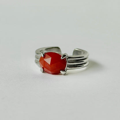 [ red agate ] trois silver