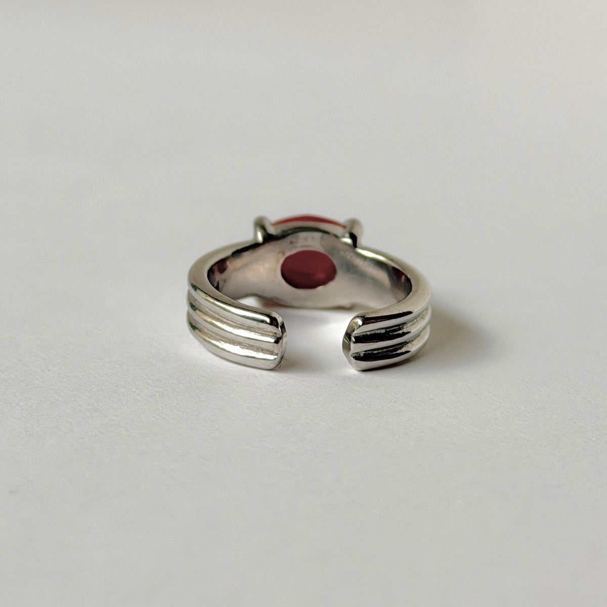 [ red agate ] trois silver