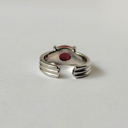 [ red agate ] trois silver