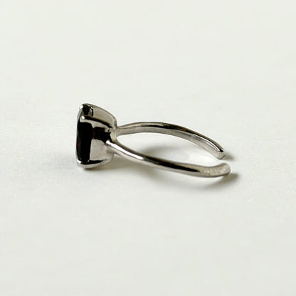 [ garnet ] square faceted cut silver