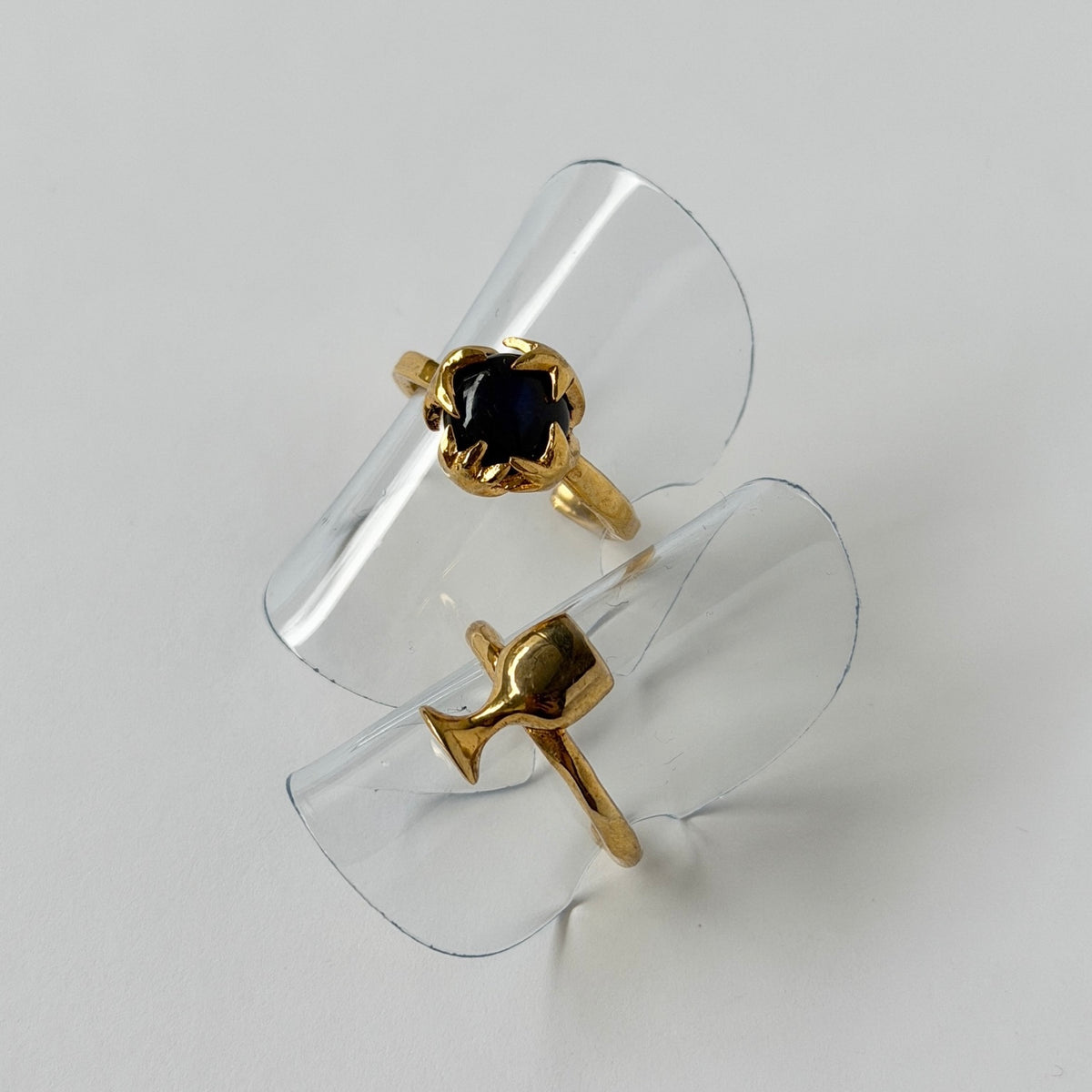 【2 rings set】[ labradorite ] luce ring gold & [ wine ] ring gold