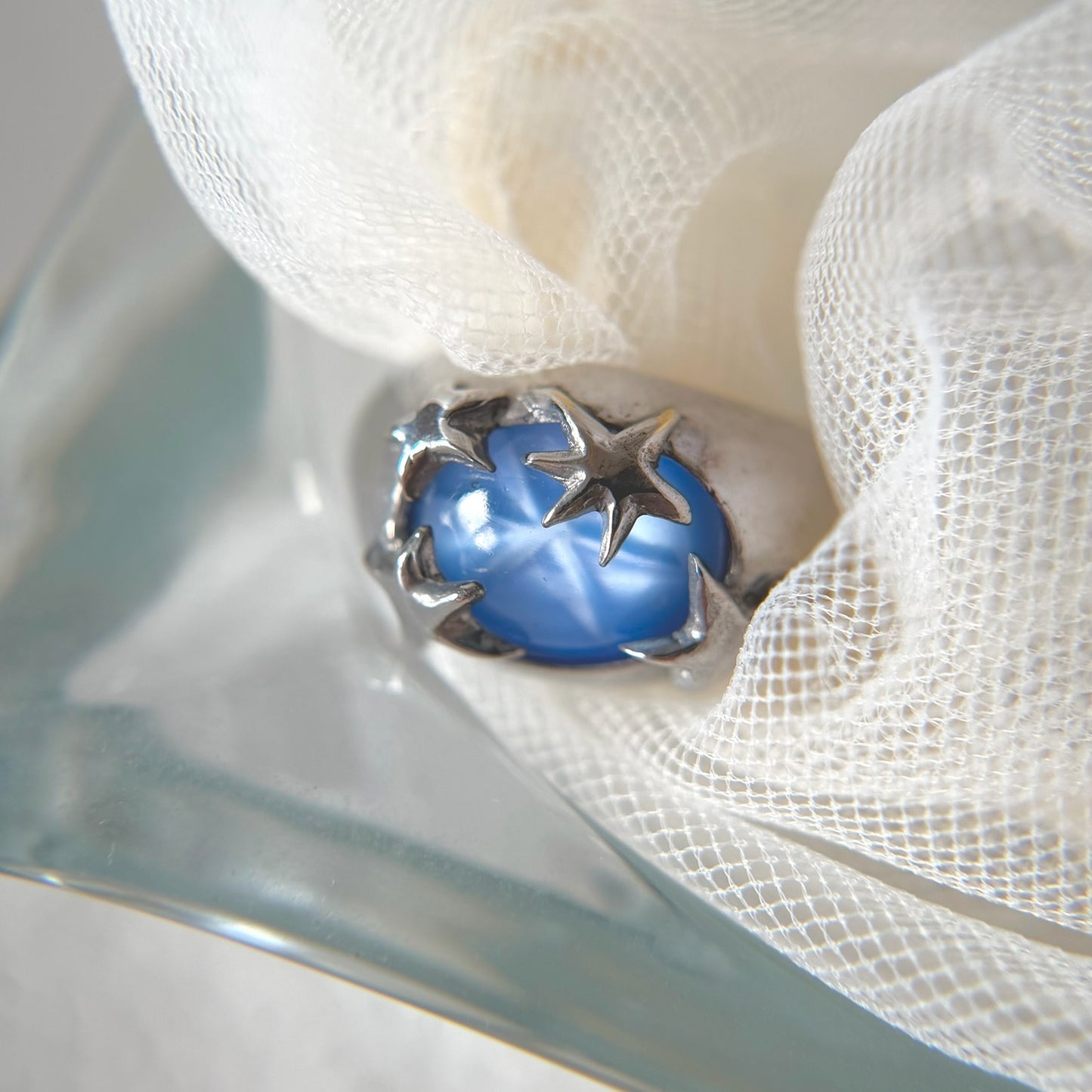 [ star blue ] twinkle ring silver