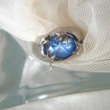 [ star blue ] twinkle ring silver