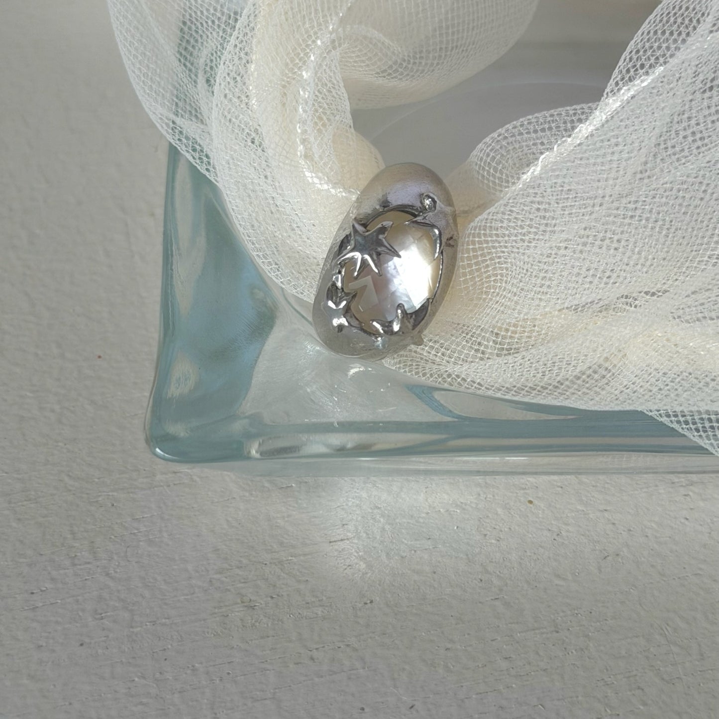 [ mother of pearl doublet ] twinkle ring silver
