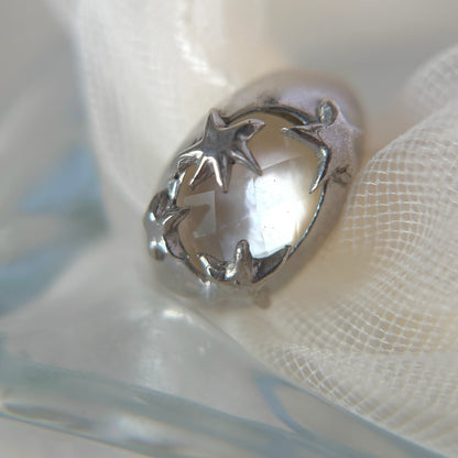 [ mother of pearl doublet ] twinkle ring silver