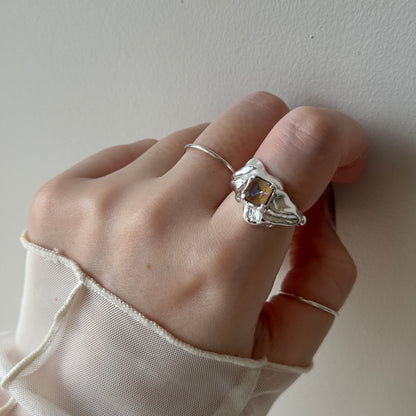 [ cappuccino ]  melt ring  silver